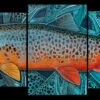 DeYoung 4 Panel Brown Teal Canvas Print