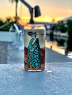 DeYoung Beer Can Pilsner Glass -Simms || Orvis || Patagonia Sales BrownBeerCanGlass2Web