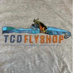 TCO Logo T-Shirt Deyoung Brown Trout Riser -Simms || Orvis || Patagonia Sales Deyongclose