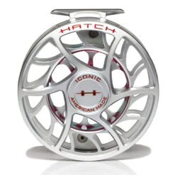 Hatch Iconic 11 Plus Fly Reel -Simms || Orvis || Patagonia Sales Iconic11PlusReelClearRedLargeArborFront