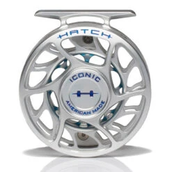 Hatch Iconic 3 Plus Fly Reel -Simms || Orvis || Patagonia Sales Iconic3PlusReelClearBlueLargeArborFront