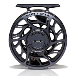 Hatch Iconic 3 Plus Fly Reel -Simms || Orvis || Patagonia Sales Iconic3PlusReelGreyBlackLargeArborFront
