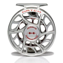 Hatch Iconic 5 Plus Fly Reel -Simms || Orvis || Patagonia Sales Iconic5PlusReelClearRedLargeArborFront