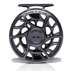 Hatch Iconic 5 Plus Fly Reel -Simms || Orvis || Patagonia Sales Iconic5PlusReelGreyBlackLargeArborFront