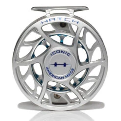 Hatch Iconic 7 Plus Fly Reel -Simms || Orvis || Patagonia Sales Iconic7PlusReelClearBlueLargeArborFront