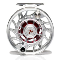Hatch Iconic 7 Plus Fly Reel -Simms || Orvis || Patagonia Sales Iconic7PlusReelClearRedMidArborBack