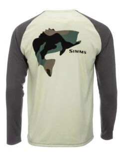 Simms Tech Tee - Artist Series Sale -Simms || Orvis || Patagonia Sales PG 13533 796 M Tech Tee Artist Series Bass Light Green Steel Back s22