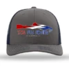 TCO Fly Shop Hat Steal Your Fish Trucker - Charcoal/Columbia Blue