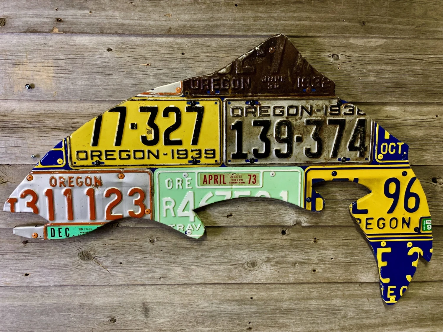 Cody Richardson Art - Oregon Antique Trout License Plate Art 3 Cody Richardson Art - Oregon Antique Trout License Plate Art