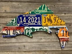 Cody Richardson Art - Mixed Western State Trout License Plate Art